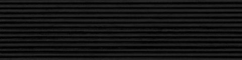 Close-up of horizontally aligned black ridged surface with evenly spaced grooves and matte finish