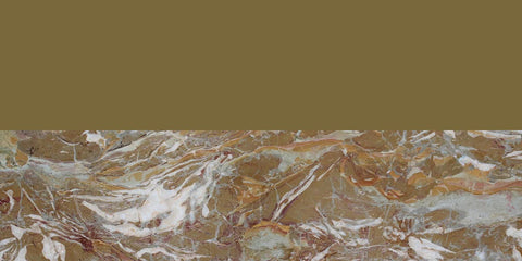 Close-up of polished brown and beige marble surface with natural white and rust-colored veining patterns