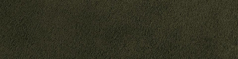 Close-up of deep moss-green suede showcasing a soft, finely textured nap with subtle tonal depth throughout the surface