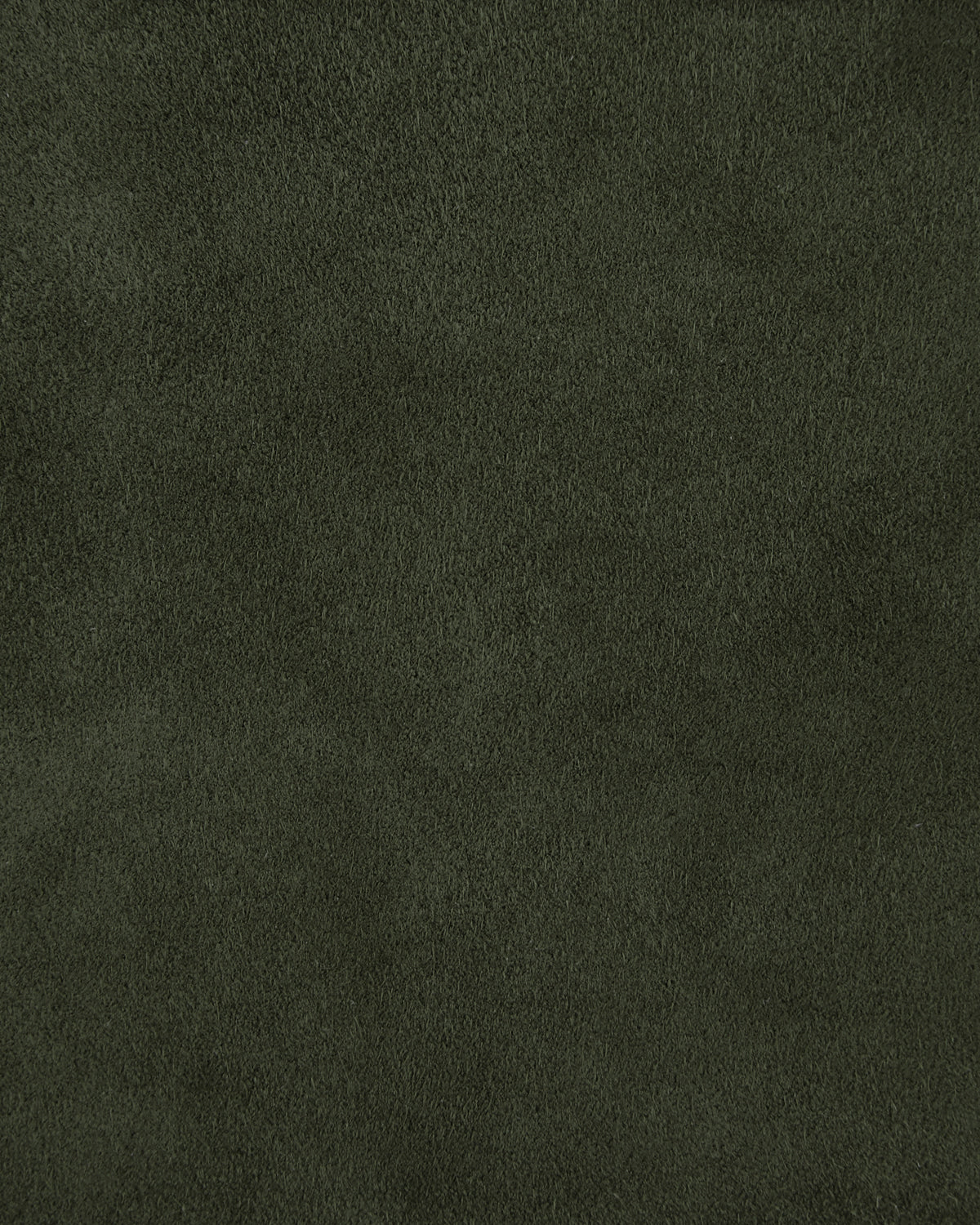 Close-up of a dark olive green textured fabric surface with a soft, suede-like finish
